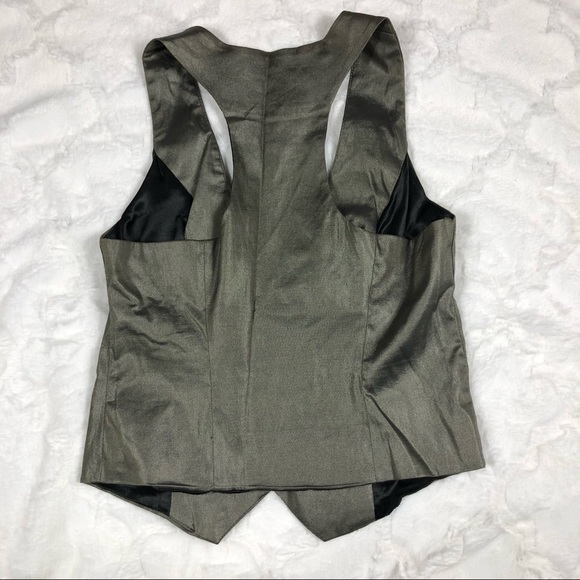 Charlotte Russe Olive Shimmer Vest size Medium - Picture 6 of 8